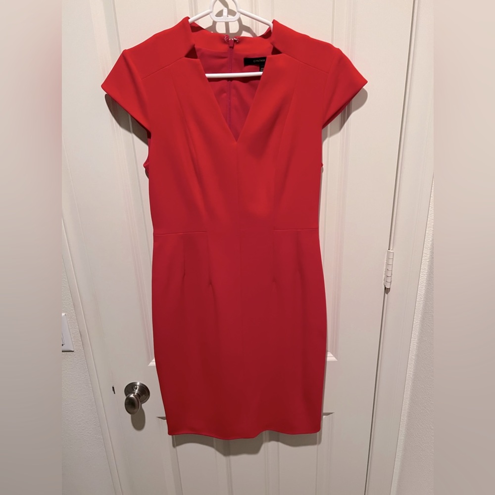 Red midi dress